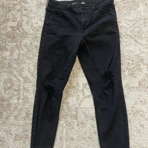 Old Navy Black Distressed Skinny Jeans